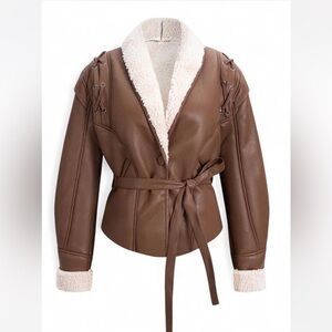 NWT BROWN SHERPA JACKET